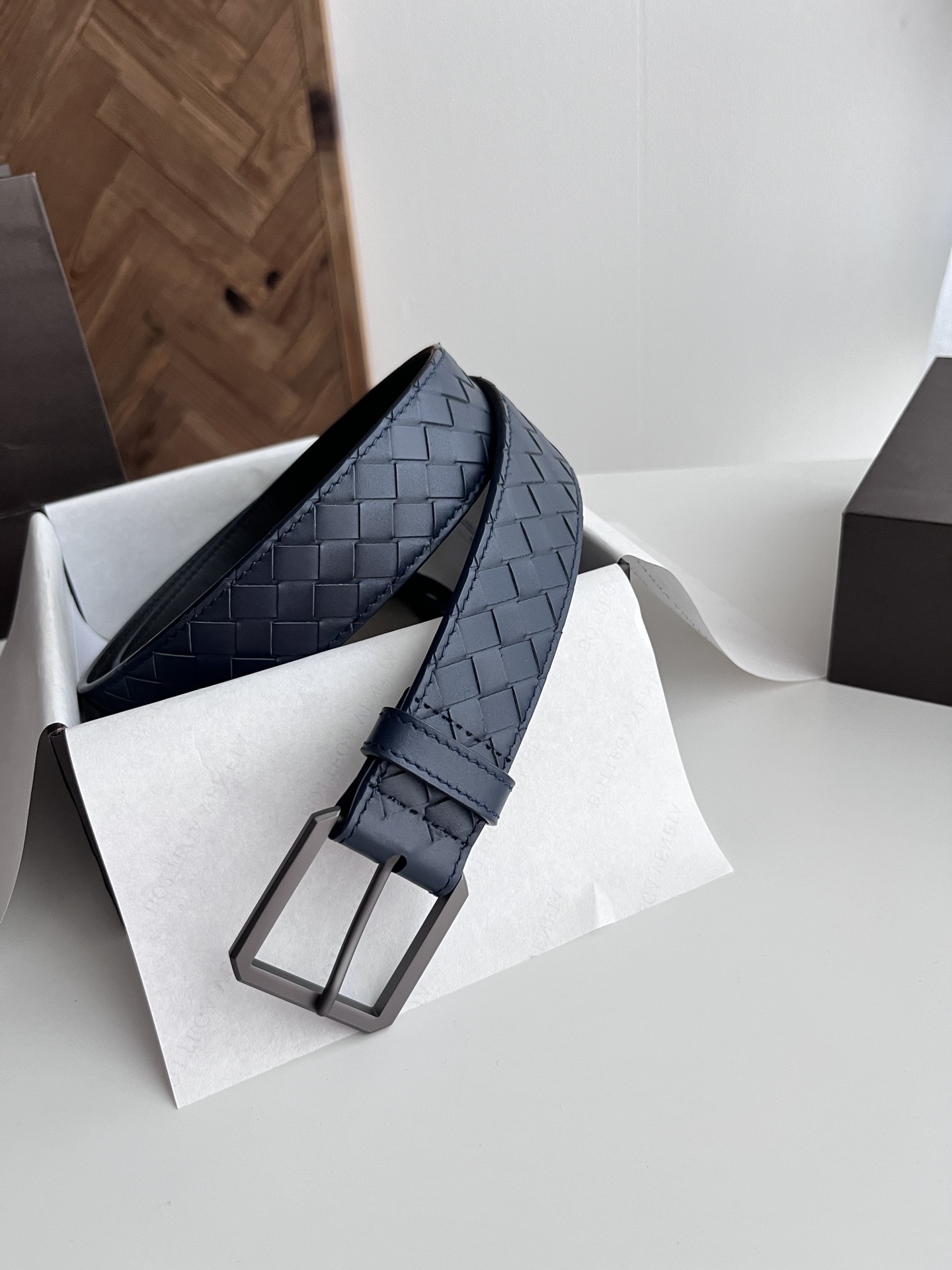 보테가 베네타 인트레치오 위빙 가죽 벨트 35mm