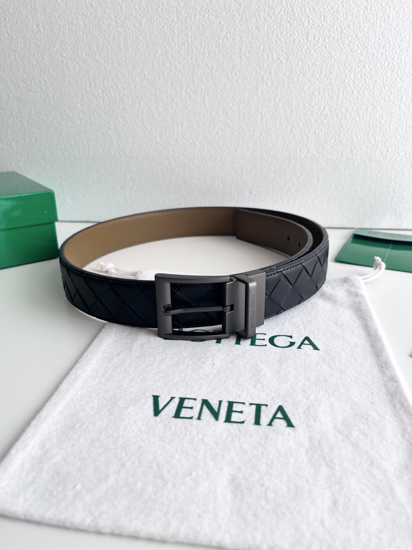 보테가 베네타 인트레치오 위빙 가죽 벨트35mm