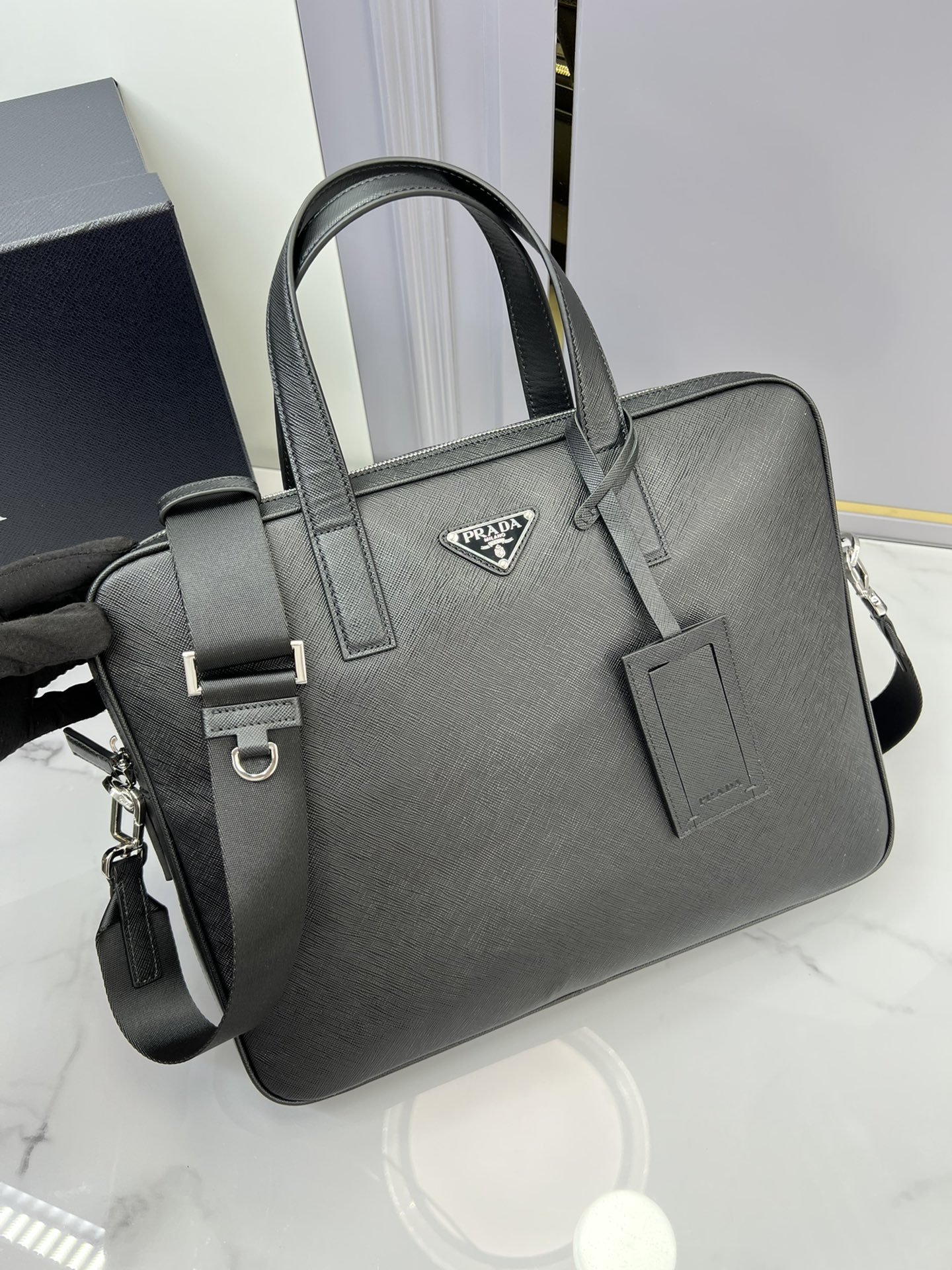 프라다 사피아노 가죽 브리프케이스 2VE368 36X 28X 4cm