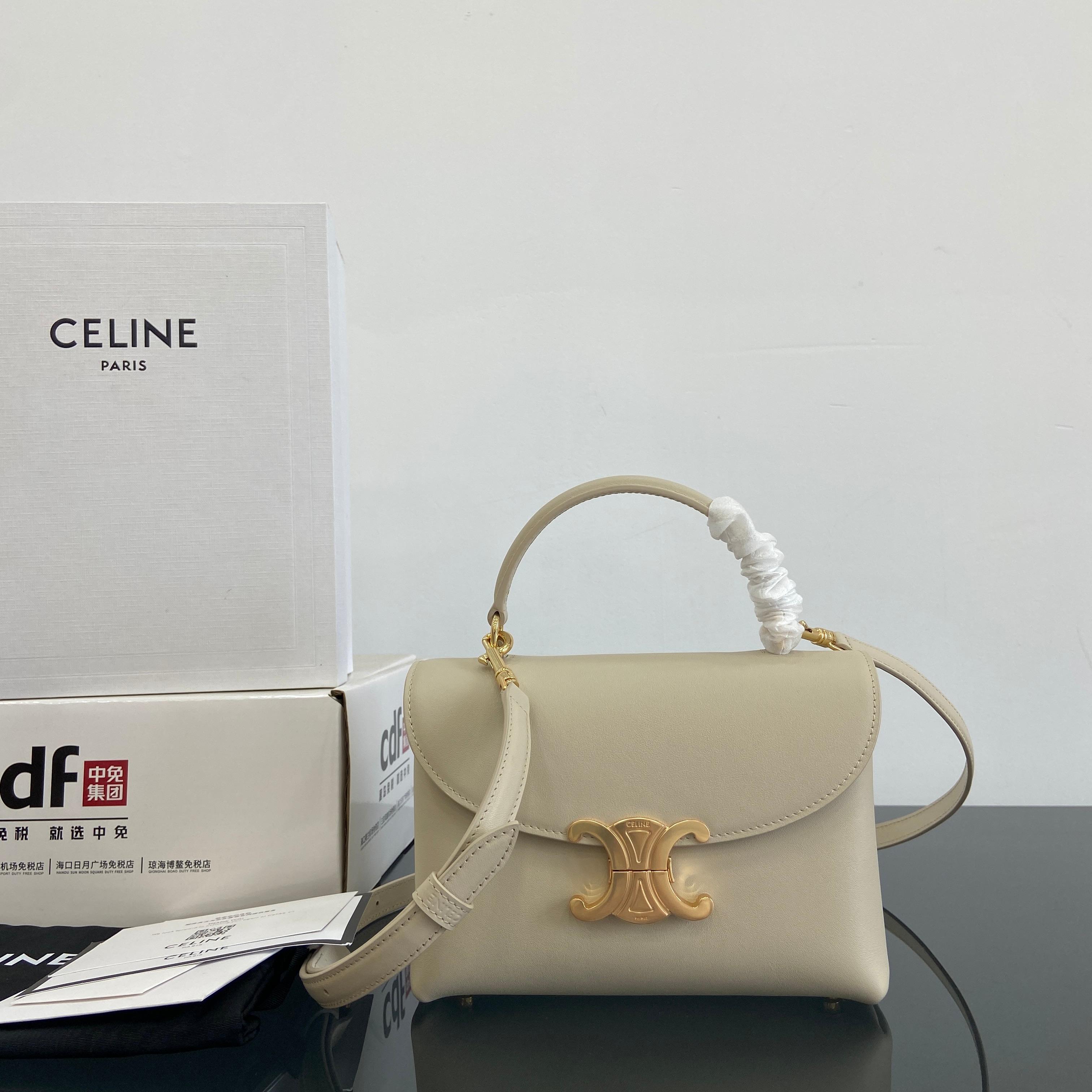 셀린느 크림 틴 소프트 새틴  니노 백 118113  20.5x13x8cm