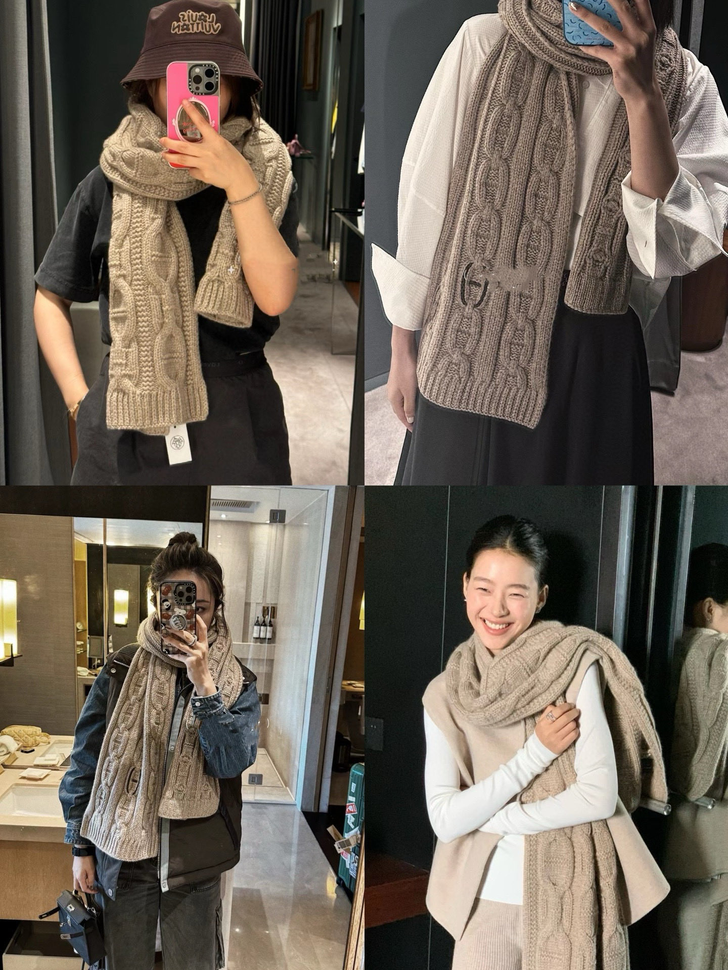 에르메스 트라이 메일론 샹달 캐시미어 30x180cm