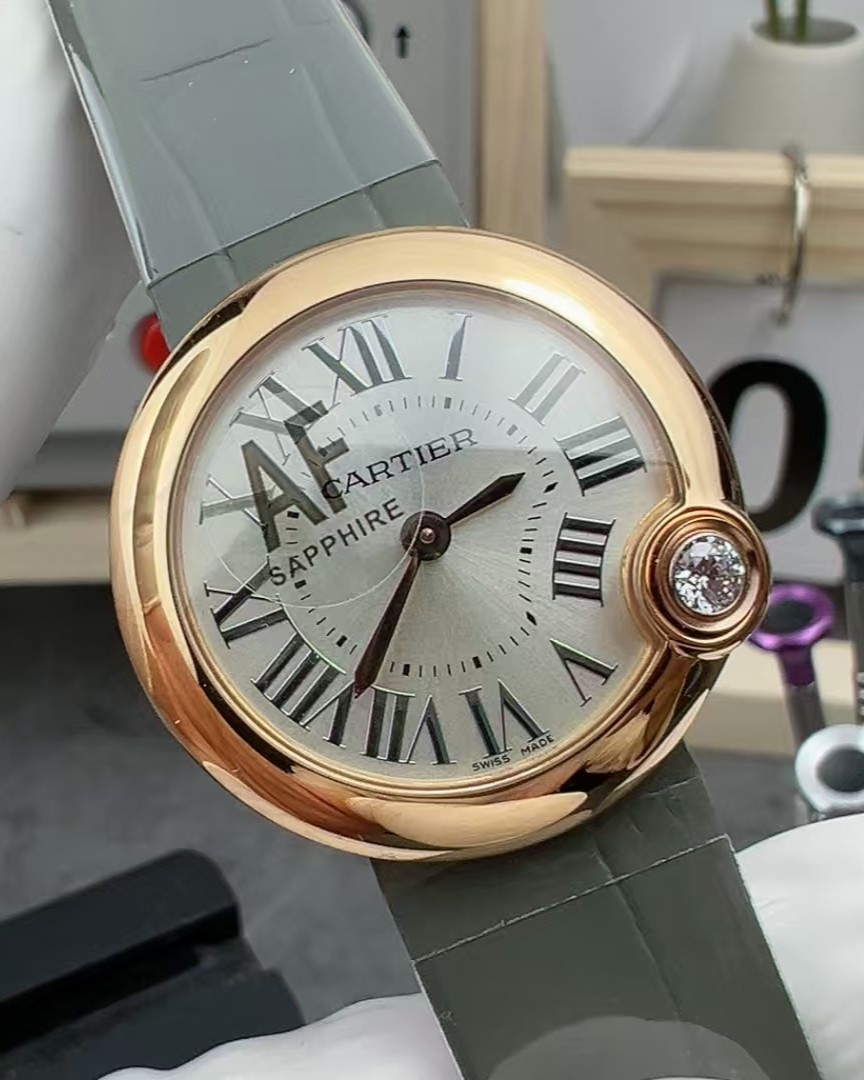 AF | 쿼츠 무브먼트 l30mm l  까르띠에 워치 발롱 블루