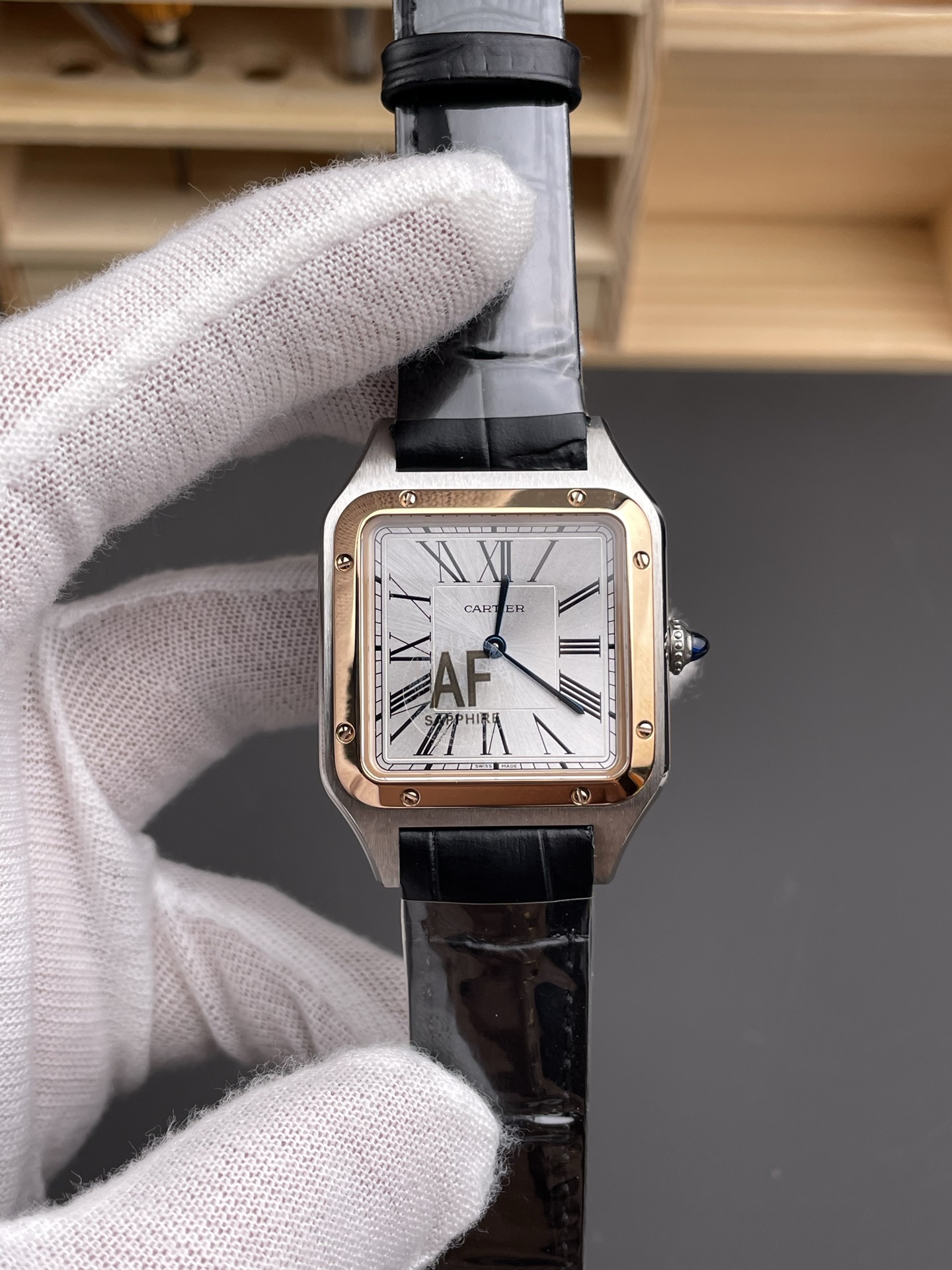 AF | 카르티에 산토스 뒤몽 워치 ｜43.5 mm x 31.4 mm｜쿼츠 무브먼트