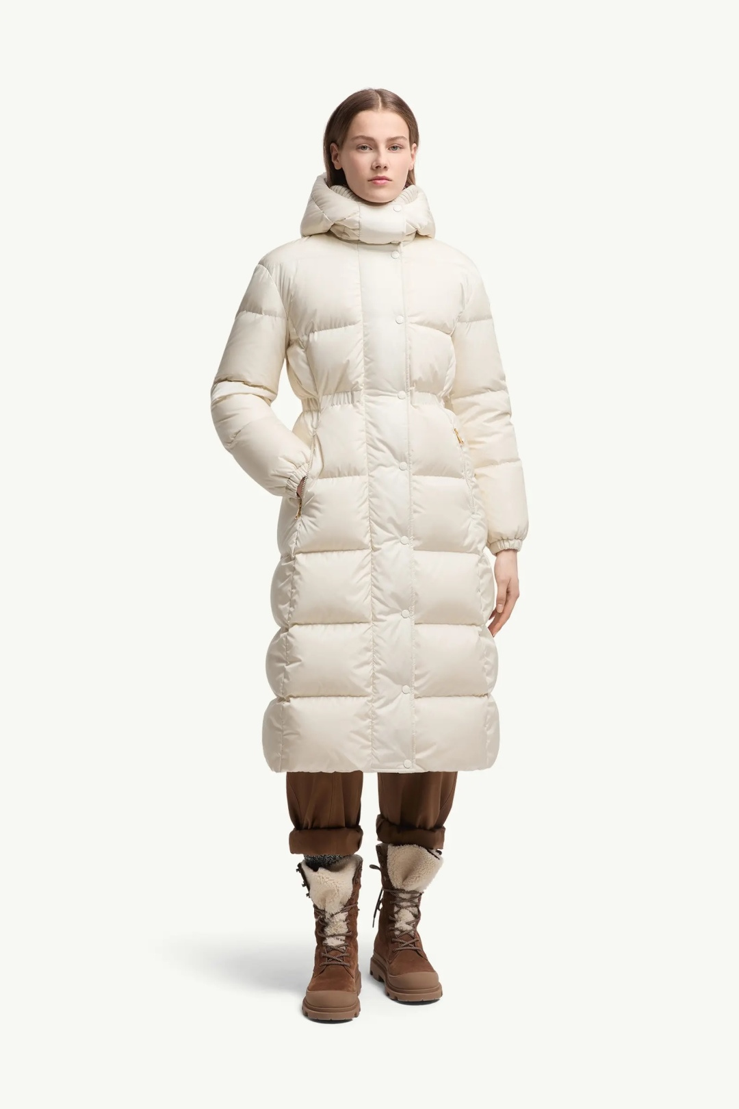 Chamer Wool-Trimmed Hooded Long Down Jacket