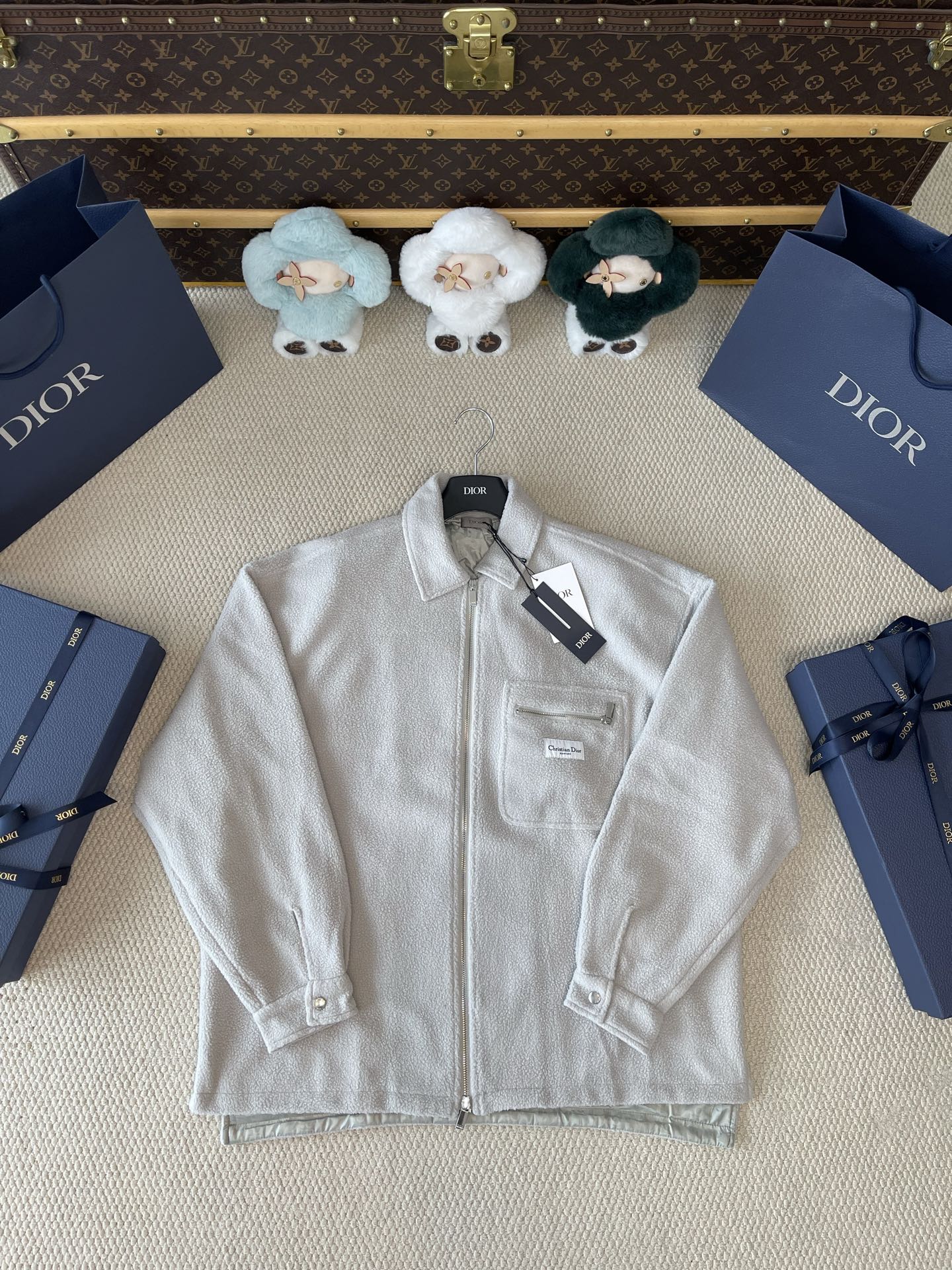 디올 오블리크 꾸뛰르 플리스 집업 자켓