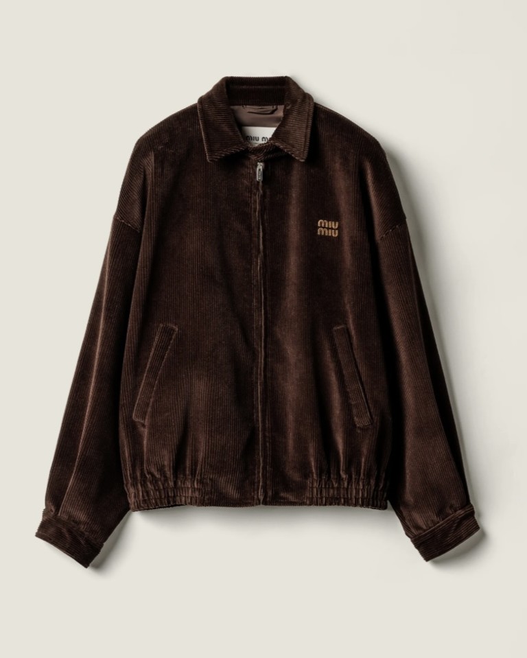 미우 미우 코듀로이 블루종 자켓 코코아 브라운