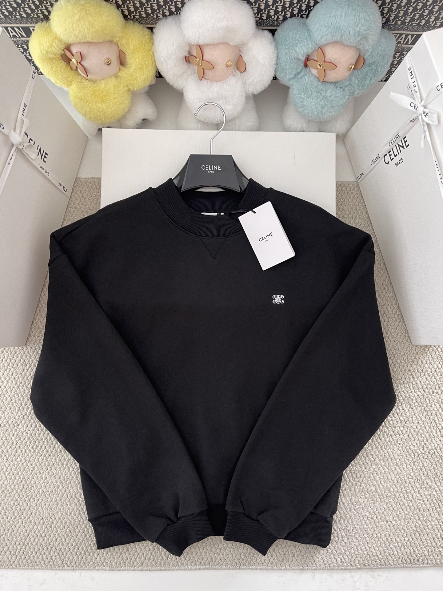 셀린느 트리옹프 코튼 루즈 스웨트 RY01O670Q 38AW