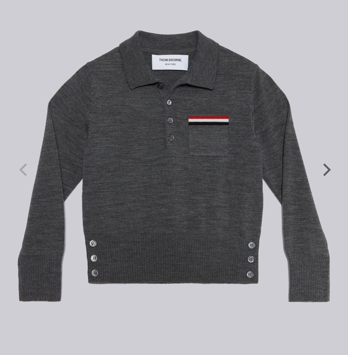 Thom Browne Kids' Long-sleeve Knitted Polo Top