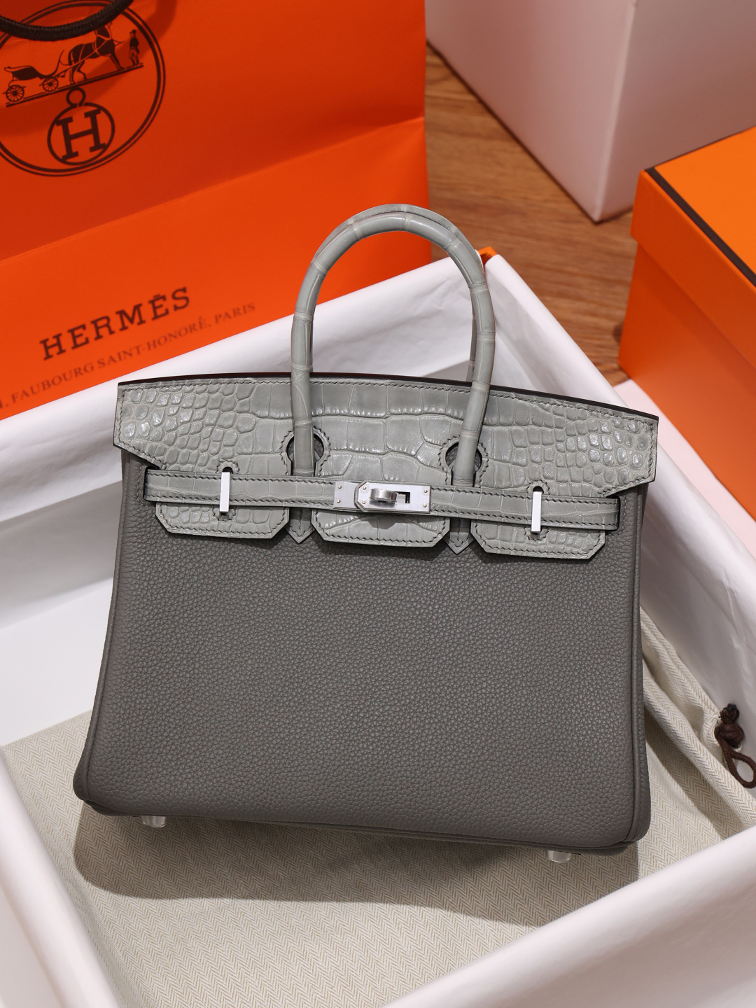M9 Hermès Birkin 25  토고 + 포로서스 가죽