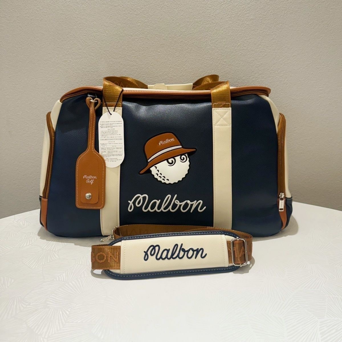 MALB**  GOLF 말본  보스턴백 TAN