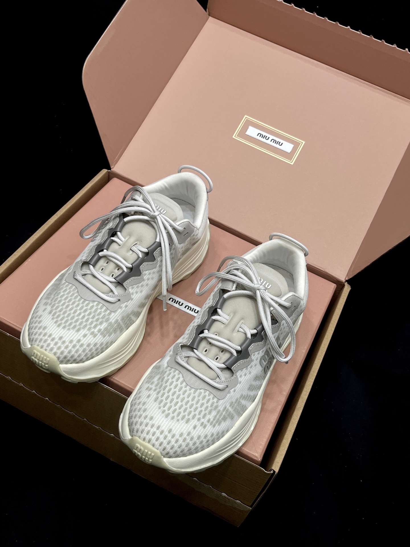 MIUMIU 여성 테크니컬 패브릭 스니커즈