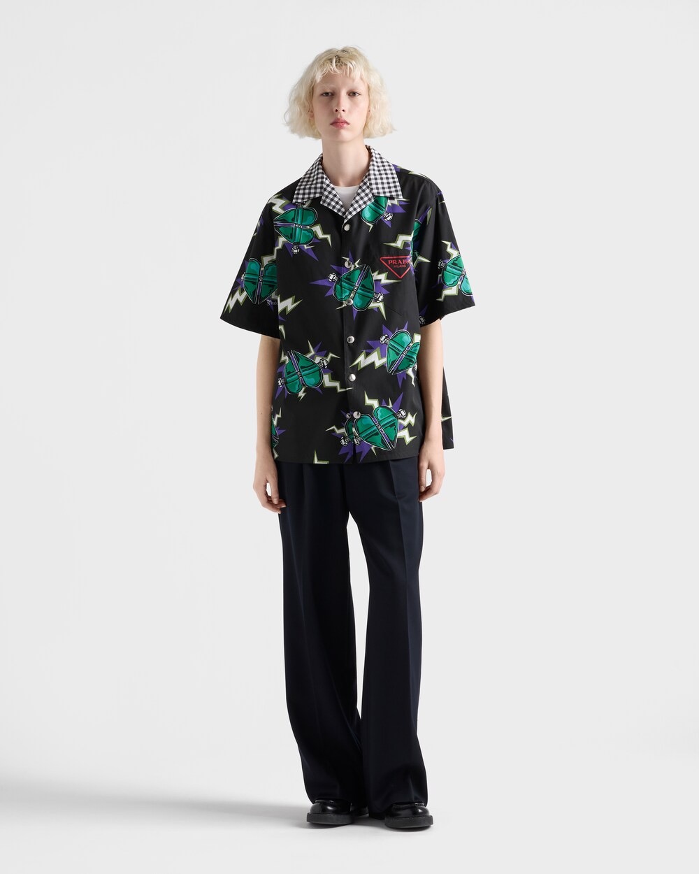 타임캡슐 프린티드 코튼 셔츠