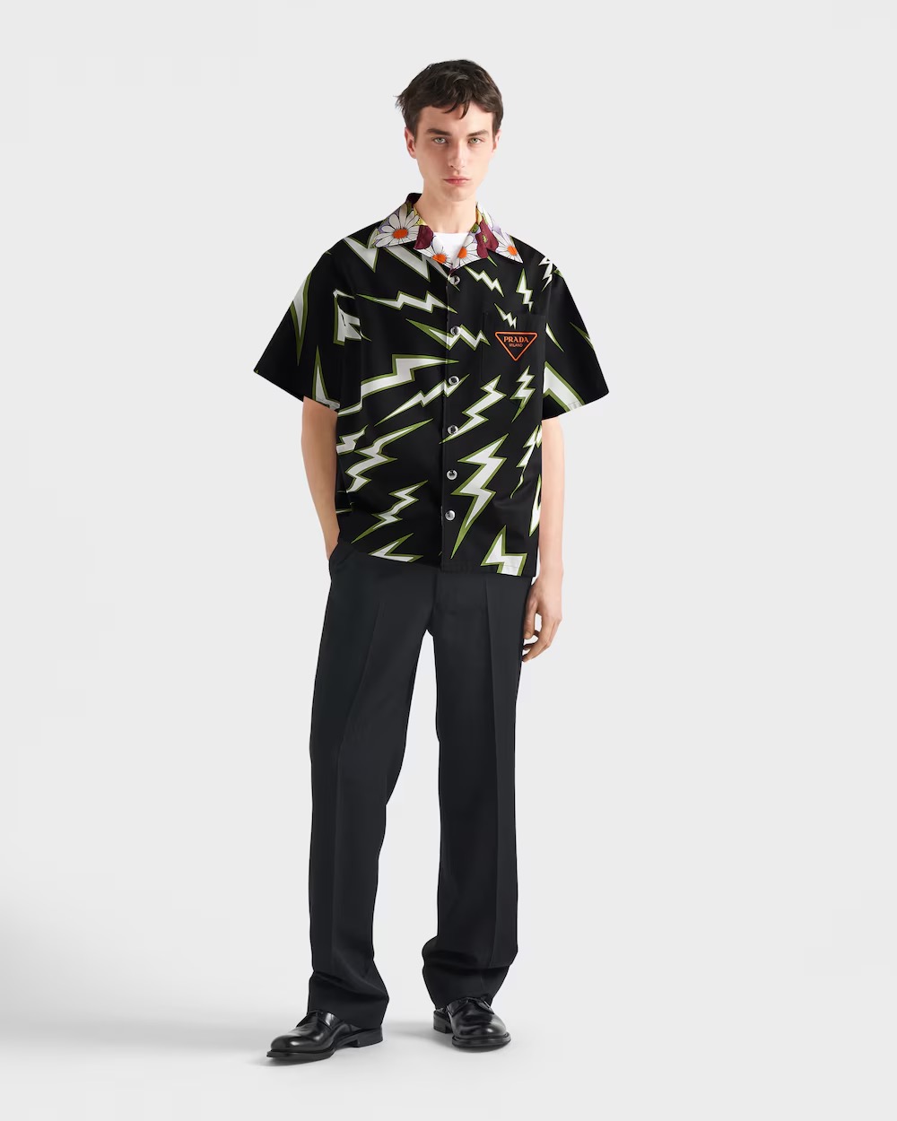 타임캡슐 프린티드 코튼 셔츠