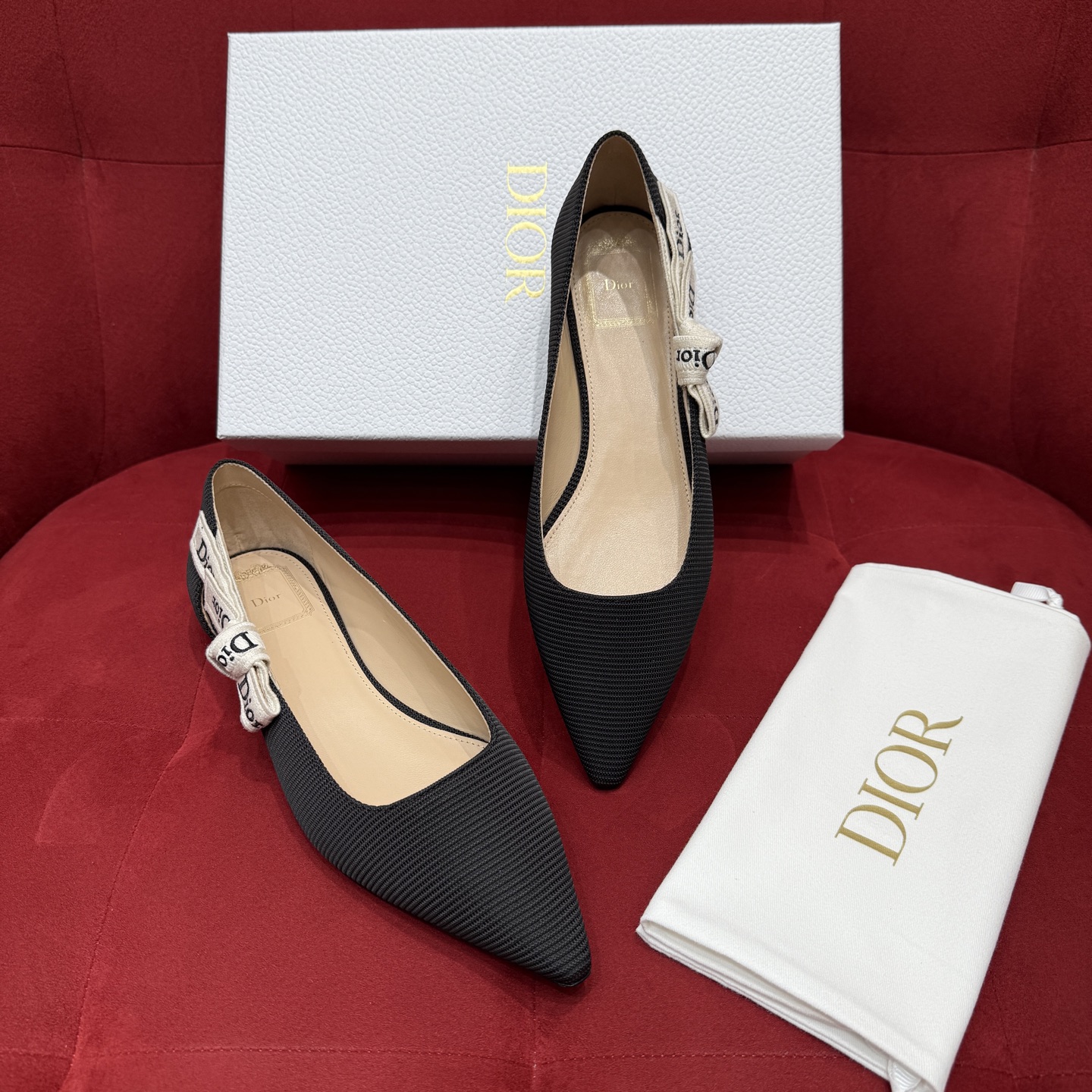 디올 자디올 테크니컬 패브릭 발레 플랫